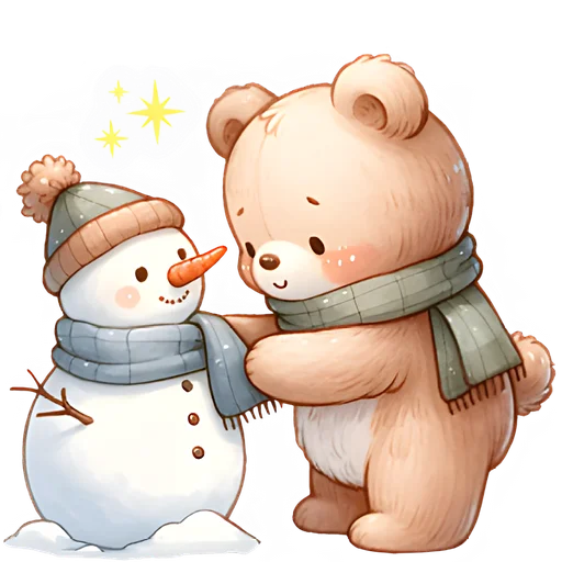 🤝 Стикер «Зимние мишки» для Telegram