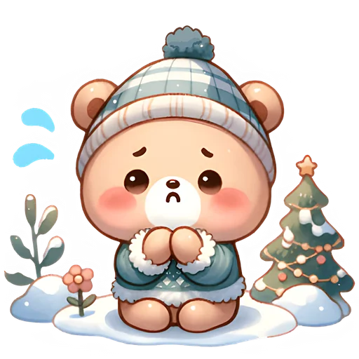 🥺 Стикер «Зимние мишки» для Telegram