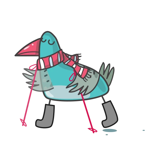 ⛷ Стикер «Зимние птички» для Telegram