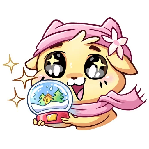 🐈 Стикер «Зимние Бисквит и Ванилька Без Текста» для Telegram