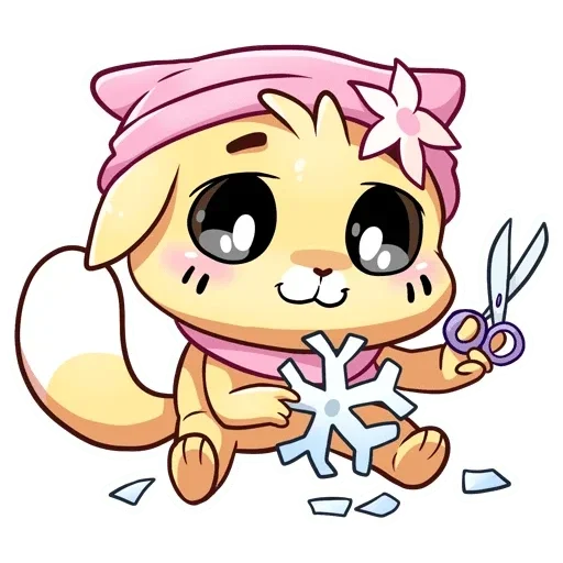 🐈 Стикер «Зимние Бисквит и Ванилька Без Текста» для Telegram
