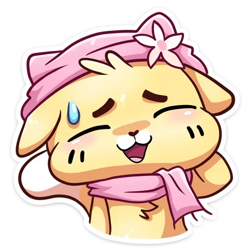 🐈 Стикер «Зимние Бисквит и Ванилька Без Текста» для Telegram