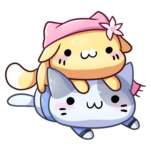 🐈 Стикер «Зимние Бисквит и Ванилька Без Текста» для Telegram