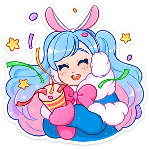 🥳 Стикер «Зимняя Долли» для Telegram