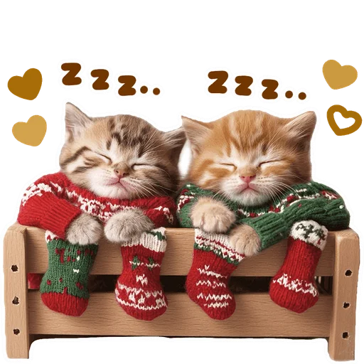 😴 Стикер «Зимние котики» для Telegram