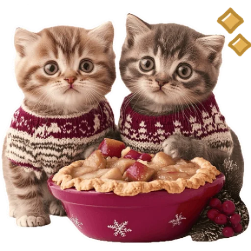 🥧 Стикер «Зимние котики» для Telegram