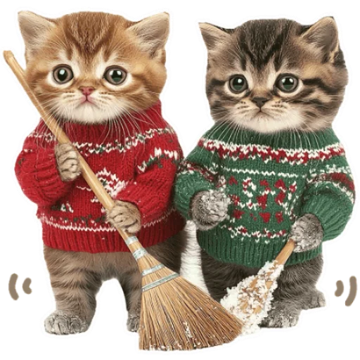 🧹 Стикер «Зимние котики» для Telegram