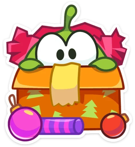 🐸 Стикер «Зимний Ам Ням» для Telegram