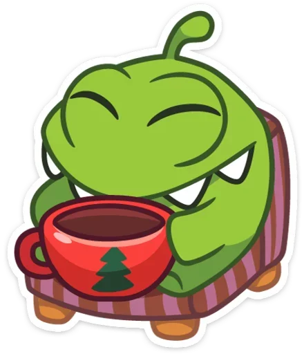 🐸 Стикер «Зимний Ам Ням» для Telegram