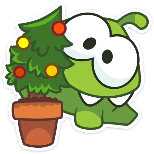 🐸 Стикер «Зимний Ам Ням» для Telegram