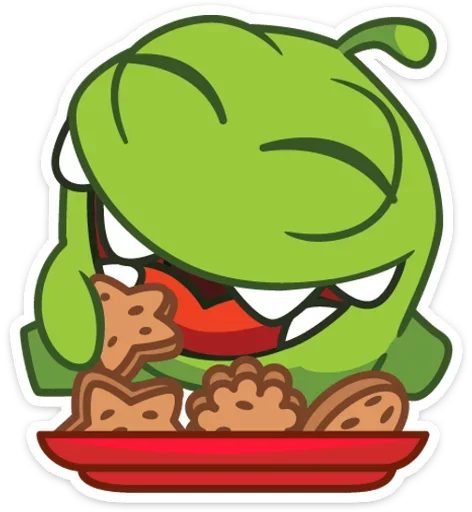 🐸 Стикер «Зимний Ам Ням» для Telegram