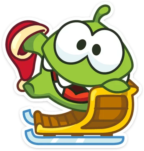 🐸 Стикер «Зимний Ам Ням» для Telegram