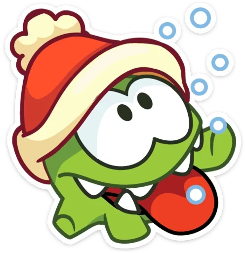 🐸 Стикер «Зимний Ам Ням» для Telegram
