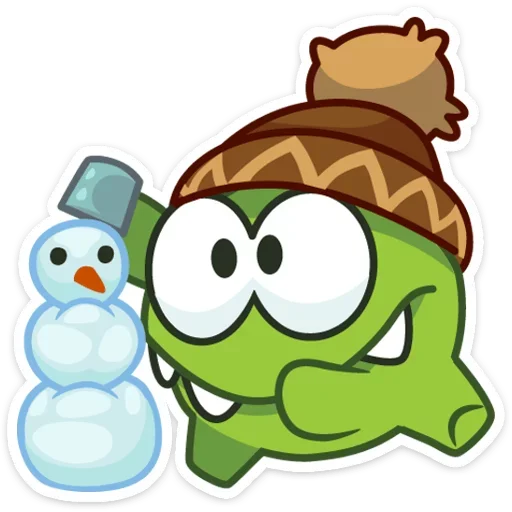 🐸 Стикер «Зимний Ам Ням» для Telegram