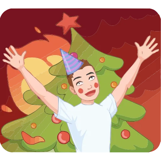 Стикер 6 Набор эмоджи с зимним vmoji из ВК в HD качестве