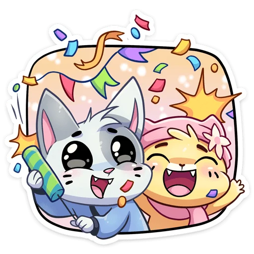 ✨ Стикер «Зимние Бисквит и Ванилька» для Telegram