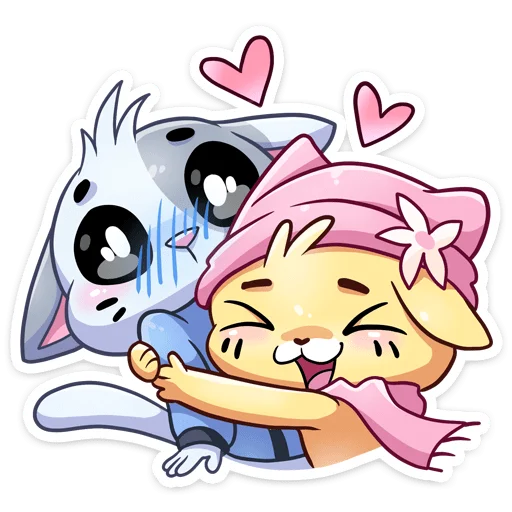 😍 Стикер «Зимние Бисквит и Ванилька» для Telegram