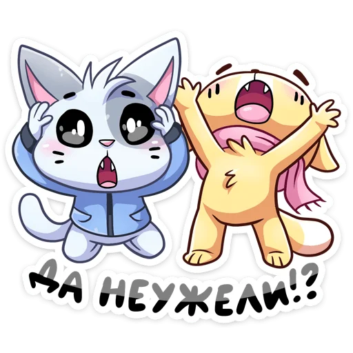 😳 Стикер «Зимние Бисквит и Ванилька» для Telegram