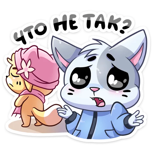 🤷‍♀ Стикер «Зимние Бисквит и Ванилька» для Telegram