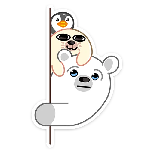 😏 Стикер «Зимние друзья» для Telegram