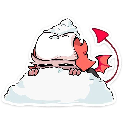 👀 Стикер «Зимние Нимб и Рожки» для Telegram