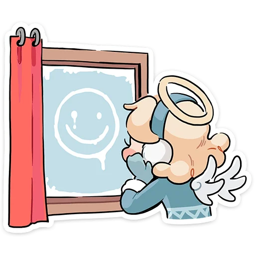 😊 Стикер «Зимние Нимб и Рожки» для Telegram