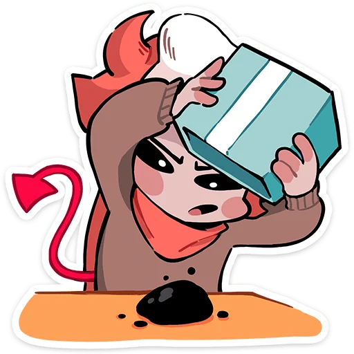 😦 Стикер «Зимние Нимб и Рожки» для Telegram