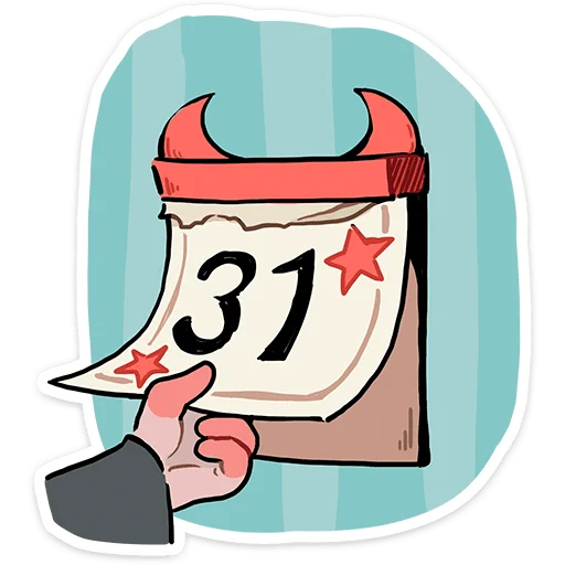 📆 Стикер «Зимние Нимб и Рожки» для Telegram