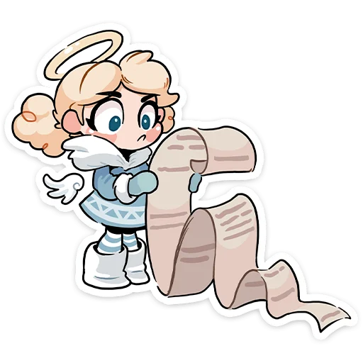 😳 Стикер «Зимние Нимб и Рожки» для Telegram