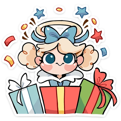 🎁 Стикер «Зимние Нимб и Рожки» для Telegram