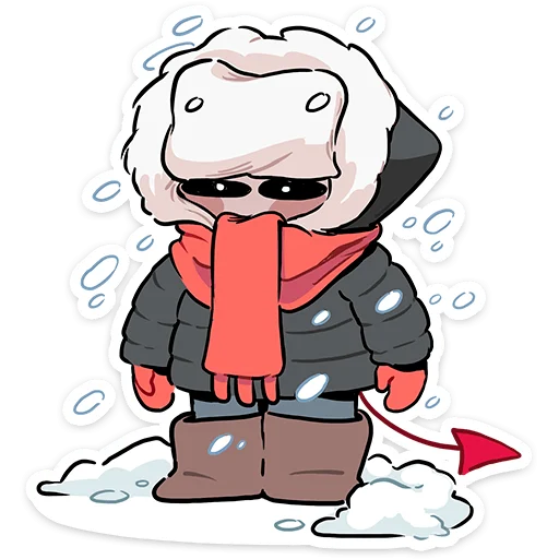 🥶 Стикер «Зимние Нимб и Рожки» для Telegram