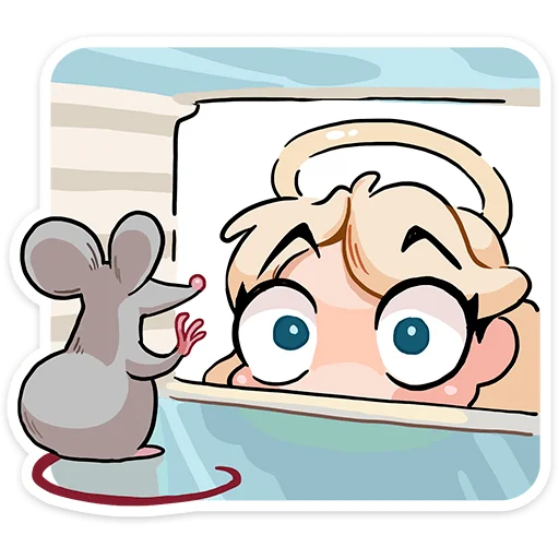 👀 Стикер «Зимние Нимб и Рожки» для Telegram