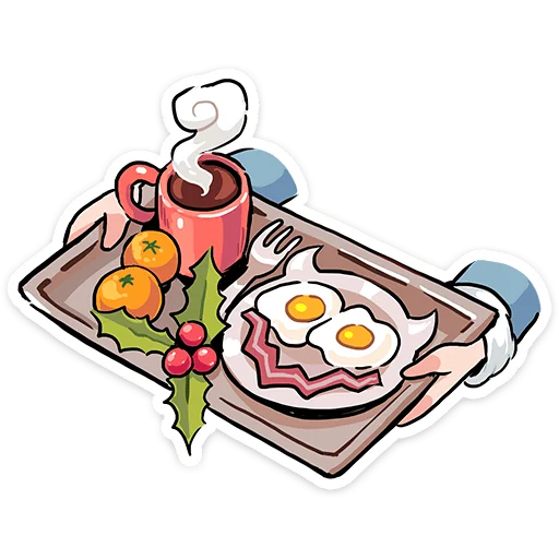 🍳 Стикер «Зимние Нимб и Рожки» для Telegram