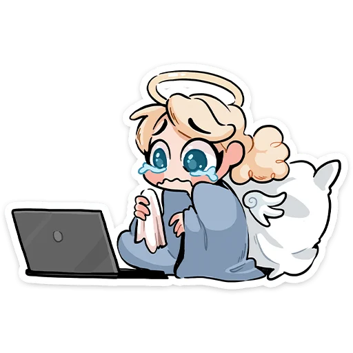😥 Стикер «Зимние Нимб и Рожки» для Telegram