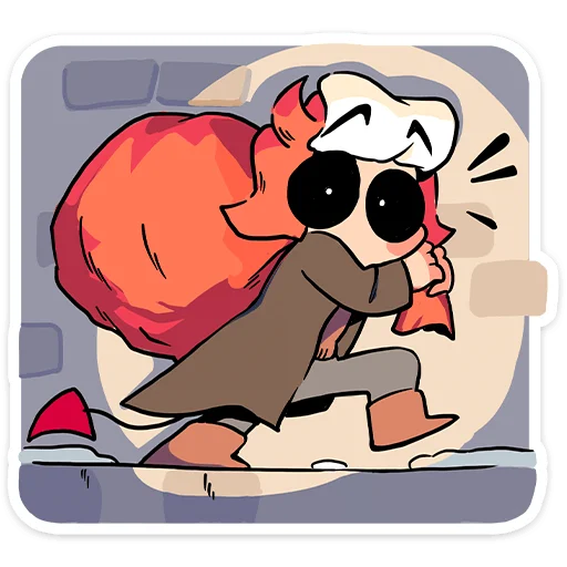 😵 Стикер «Зимние Нимб и Рожки» для Telegram