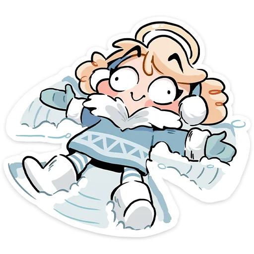 ☃️ Стикер «Зимние Нимб и Рожки» для Telegram