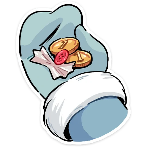 💸 Стикер «Зимние Нимб и Рожки» для Telegram