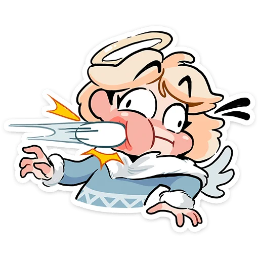 😵 Стикер «Зимние Нимб и Рожки» для Telegram