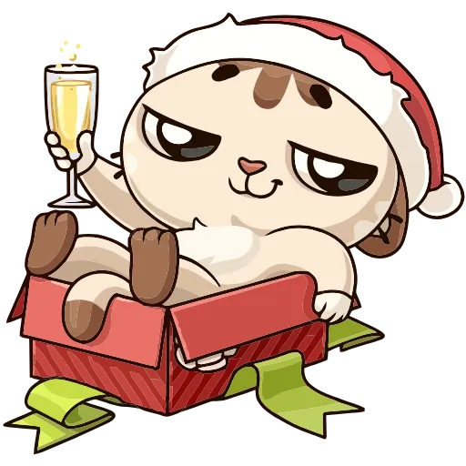 🍸 Эмодзи «Зимний Котик» для Telegram