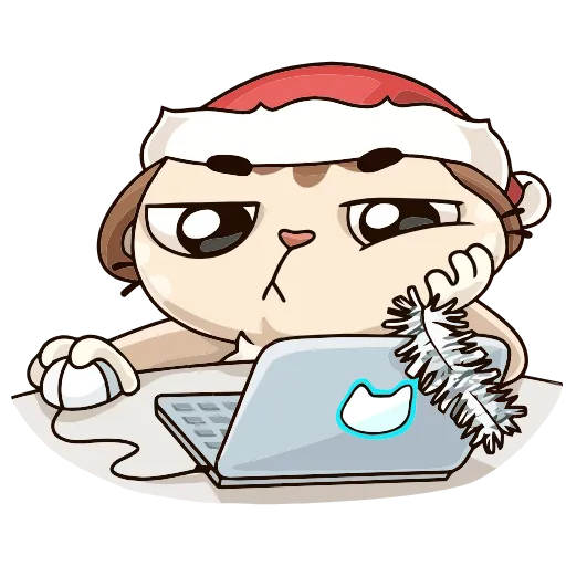 😟 Эмодзи «Зимний Котик» для Telegram