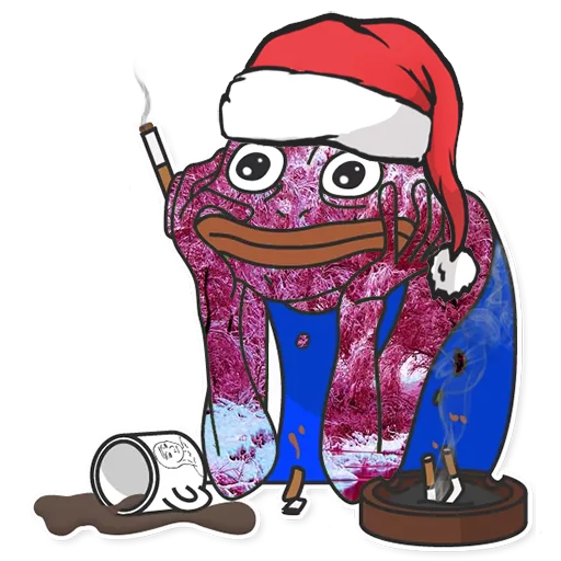 😟 Стикер «Winter Pepe» для Telegram