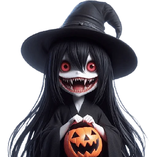 🎃 Стикер «Ведьмочка тян» для Telegram