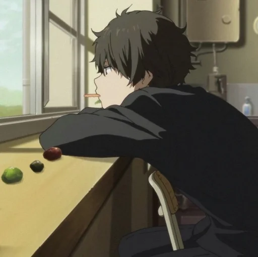 🖤 Стикер «Houtarou Oreki» для Telegram