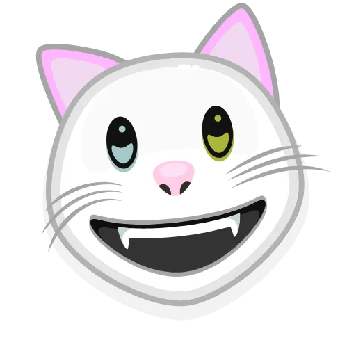 Обложка набора 😏 White Kitty - эмоджи с белой кисой