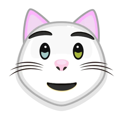 Стикер 6 😏 White Kitty - эмоджи с белой кисой