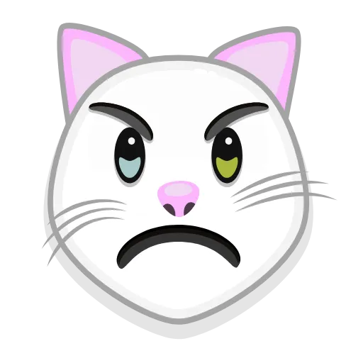 Стикер 9 😏 White Kitty - эмоджи с белой кисой