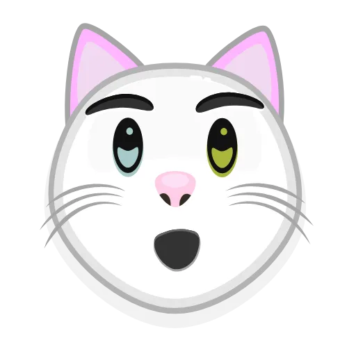 Стикер 5 😏 White Kitty - эмоджи с белой кисой