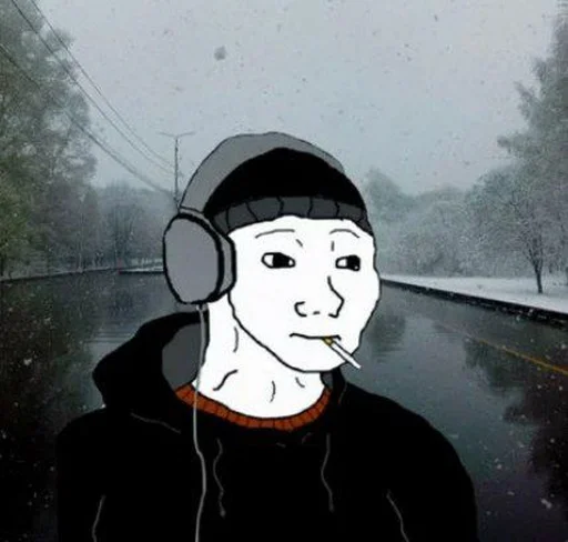 😔 Стикер «Wojak, The Feels Guy» для Telegram