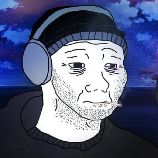 😔 Стикер «Wojak, The Feels Guy» для Telegram