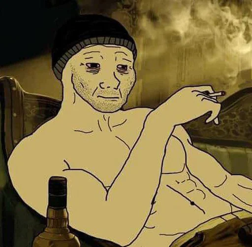 🚬 Стикер «Wojak, The Feels Guy» для Telegram